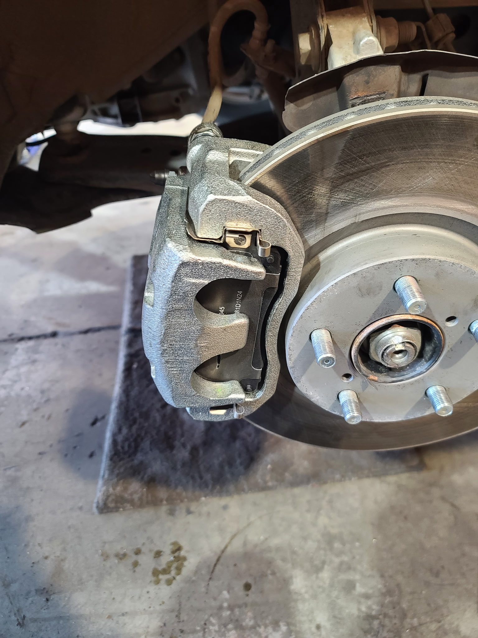 New brake rotor and caliper installation