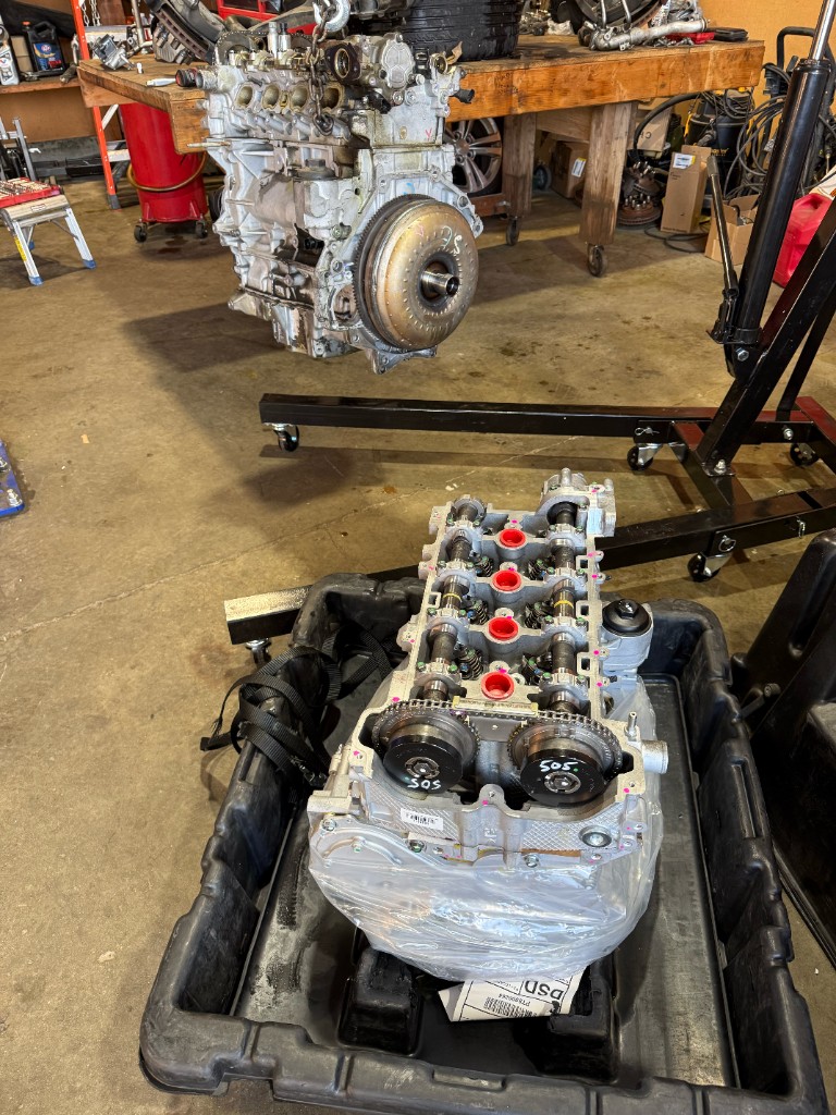 Engine cylinder head and engine swap work in progress